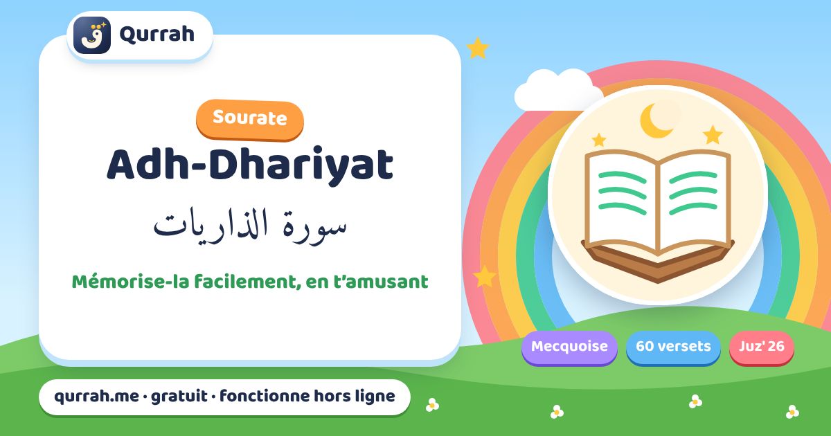 La sourate Adh-Dhariyat pour les enfants : la mémoriser et la comprendre — Qurrah