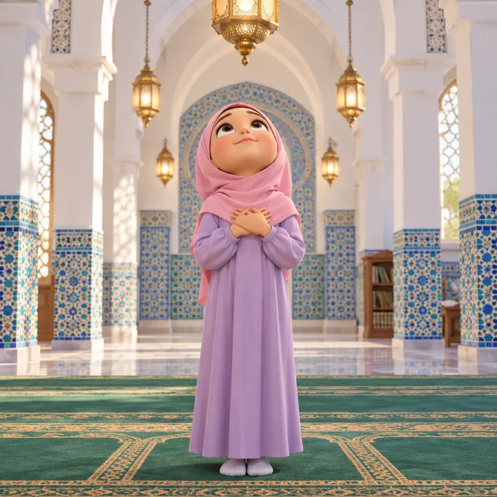 Lever les yeux vers le plafond ou le ciel pendant la prière.